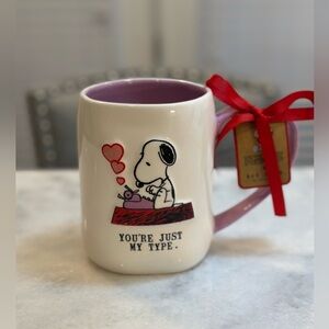 Rae Dunn Snoopy Peanuts Valentine’s Coffee Mug - “You’re Just My Type”
